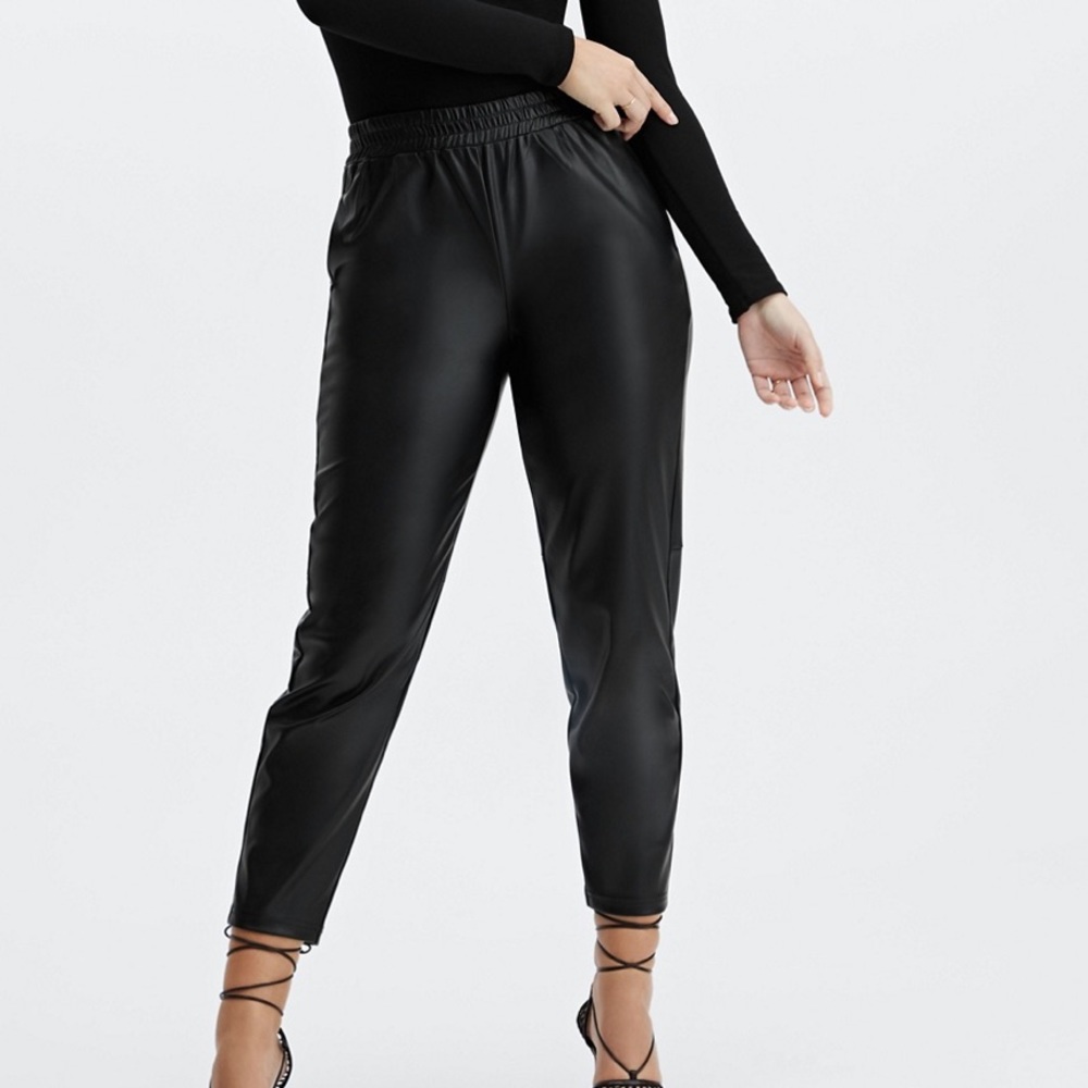 High Waisted Vegan Leather Pant